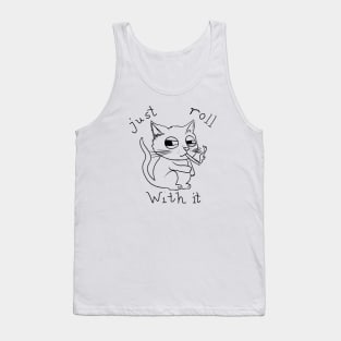 Cat smoking a joint Tank Top